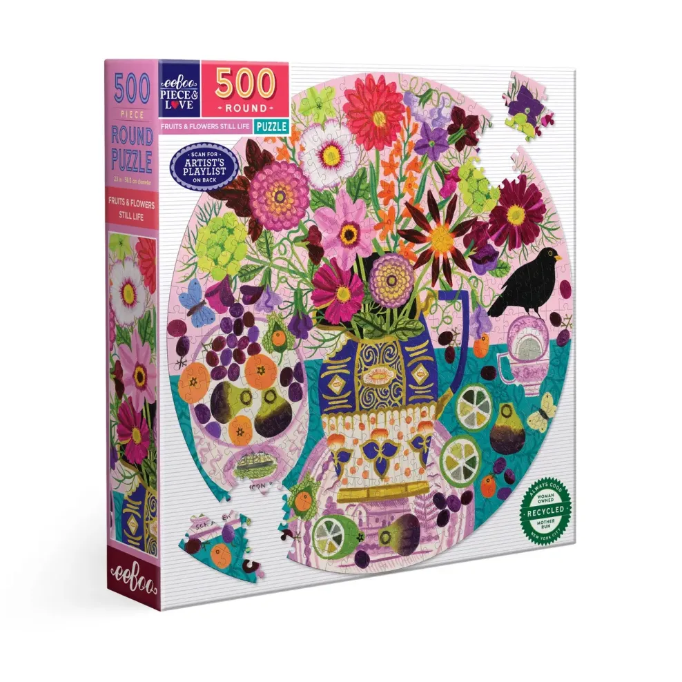 eeBoo 500 Piece Round Puzzle Fruits & Flowers Still Life Online