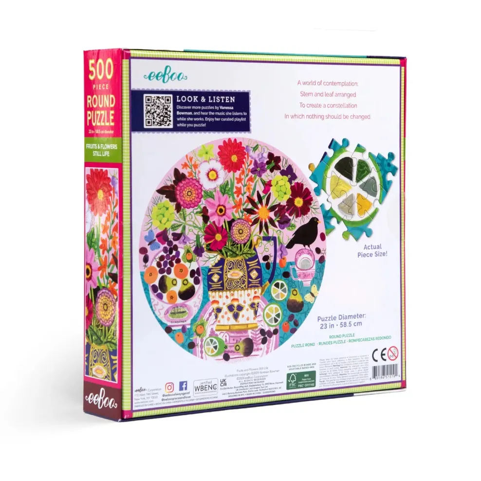 eeBoo 500 Piece Round Puzzle Fruits & Flowers Still Life Online