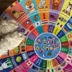 eeBoo 500 Piece Round Puzzle Dogs of the World Fashion