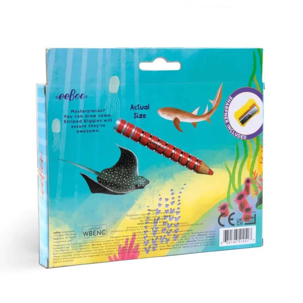 eeBoo Biggie Color Pencils: Shark Hot