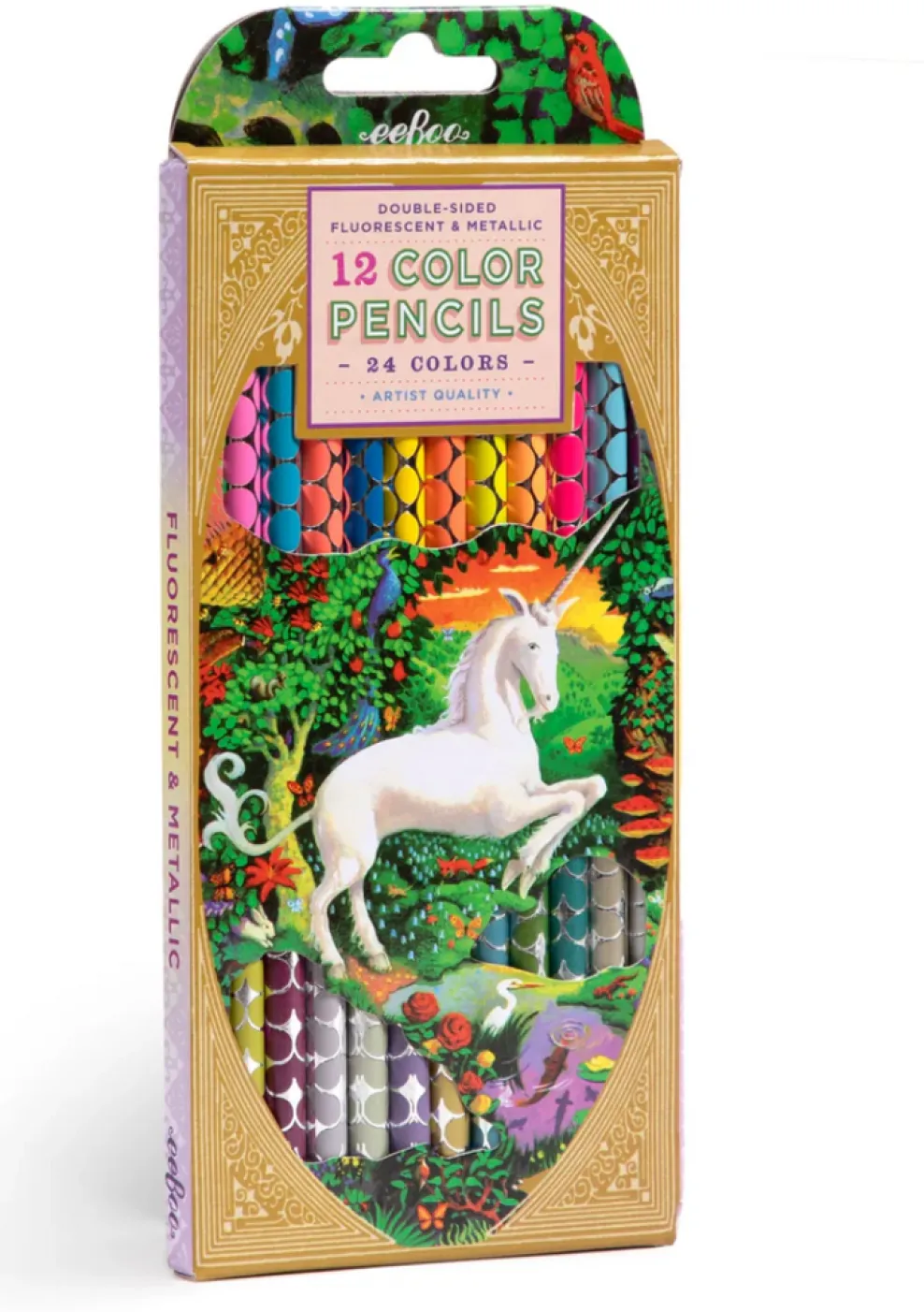 eeBoo Double-Sided Color Pencils 12 Piece Unicorn Garden Outlet
