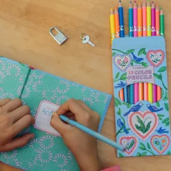eeBoo Fluorscent Color Pencils 12 Hearts & Birds Fashion