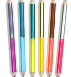 eeBoo Jumbo Double-Sided Color Pencils Silver Robot Hot