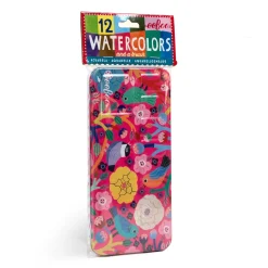 eeBoo Watercolors: Birds in Fuchsia Hot