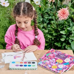 eeBoo Watercolors: Birds in Fuchsia Hot