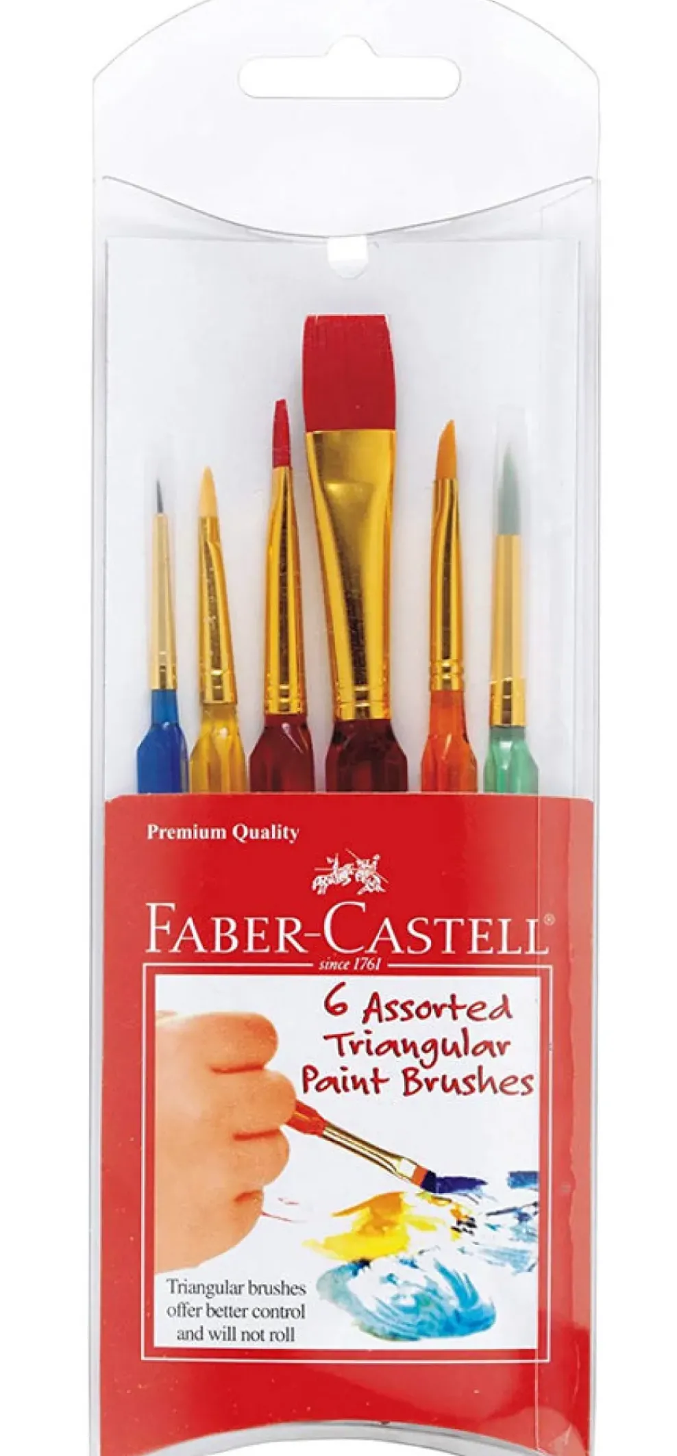 Faber-Castell 6 ct Assorted Triangular Paint Brushes Clearance