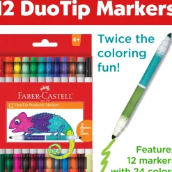Faber-Castell 12 ct Duo Tip Washable Markers Hot