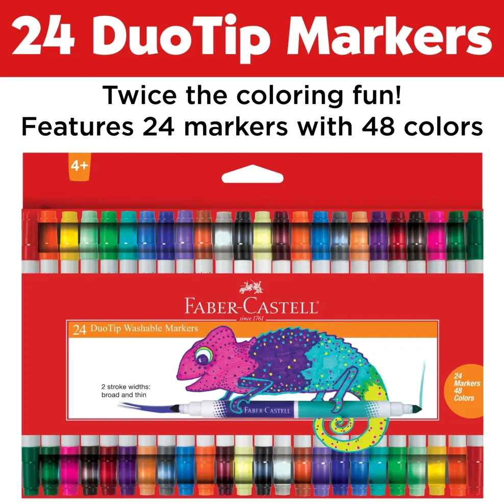 Faber-Castell 24 ct Duo Tip Washable Markers Clearance