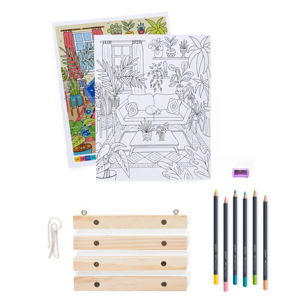 Faber-Castell Color by Number for Adults Wall Art: Plant Room Best