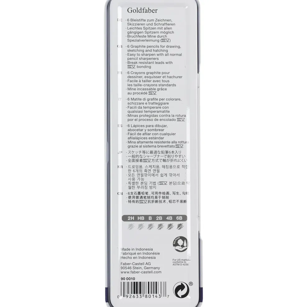 Faber-Castell Graphite Pencils Tin of 6 Discount