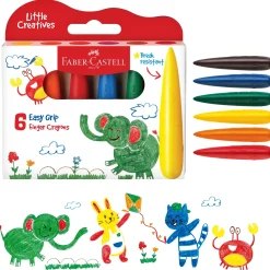 Faber-Castell Little Creatives 6 Easy Grip Finger Crayons Sale