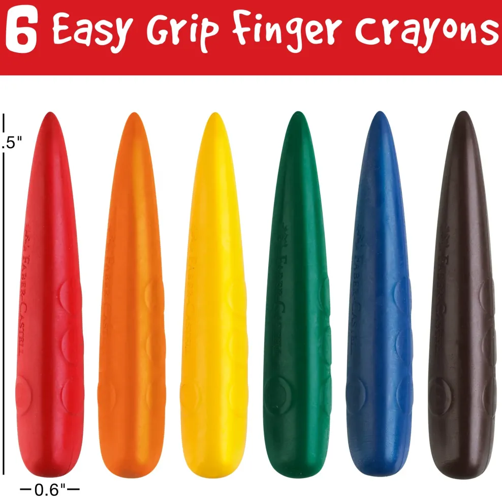 Faber-Castell Little Creatives 6 Easy Grip Finger Crayons Sale