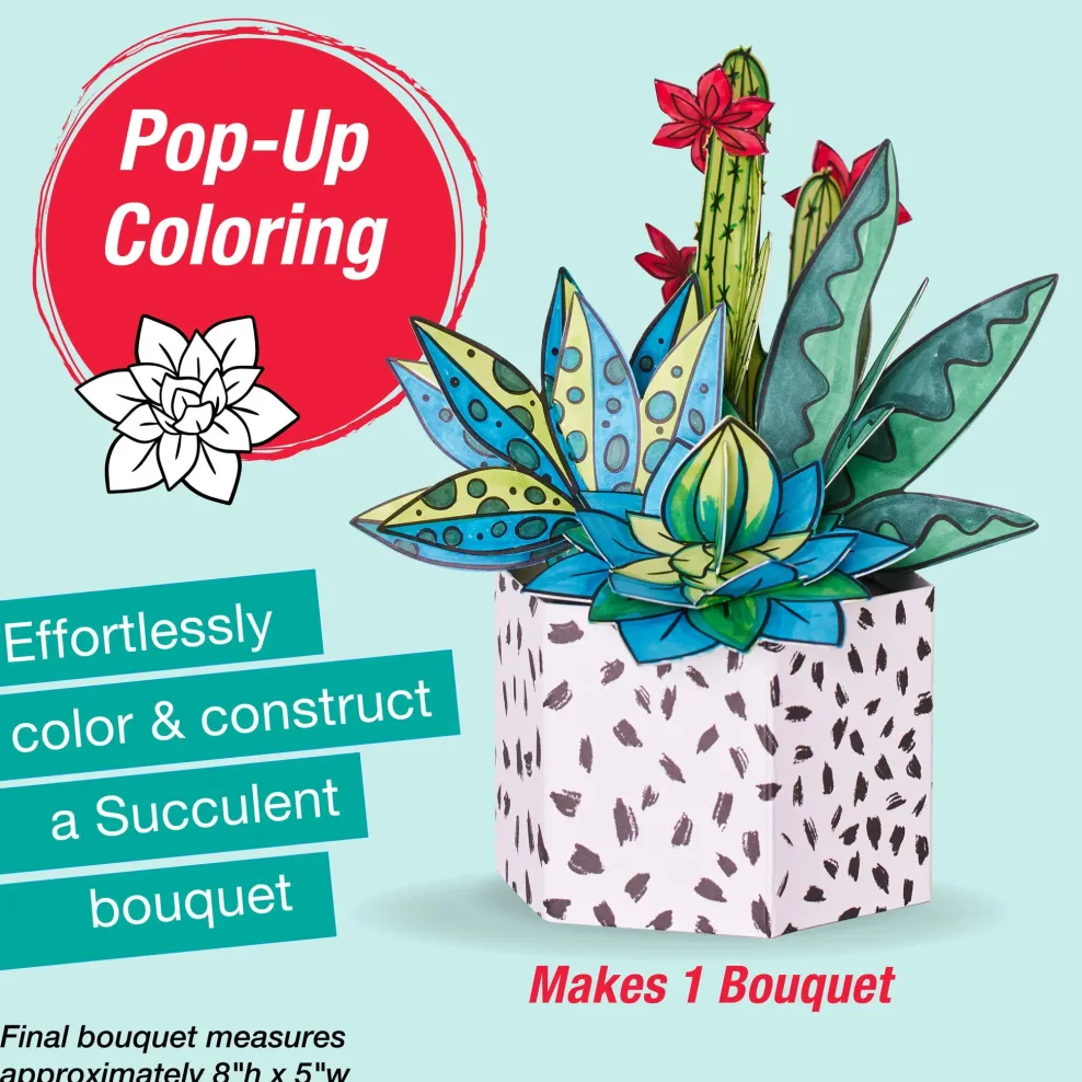 Faber-Castell Pop Up Coloring Bouquet - Succulents Online