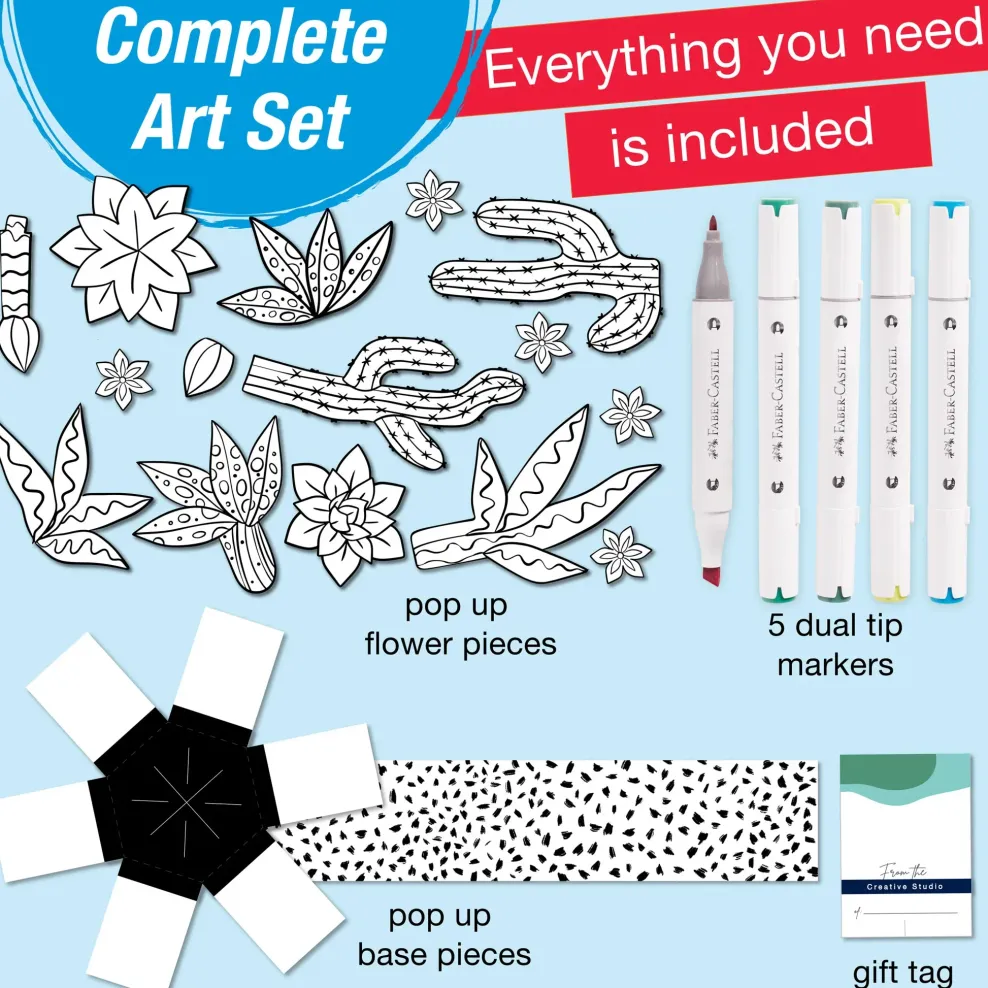 Faber-Castell Pop Up Coloring Bouquet - Succulents Online