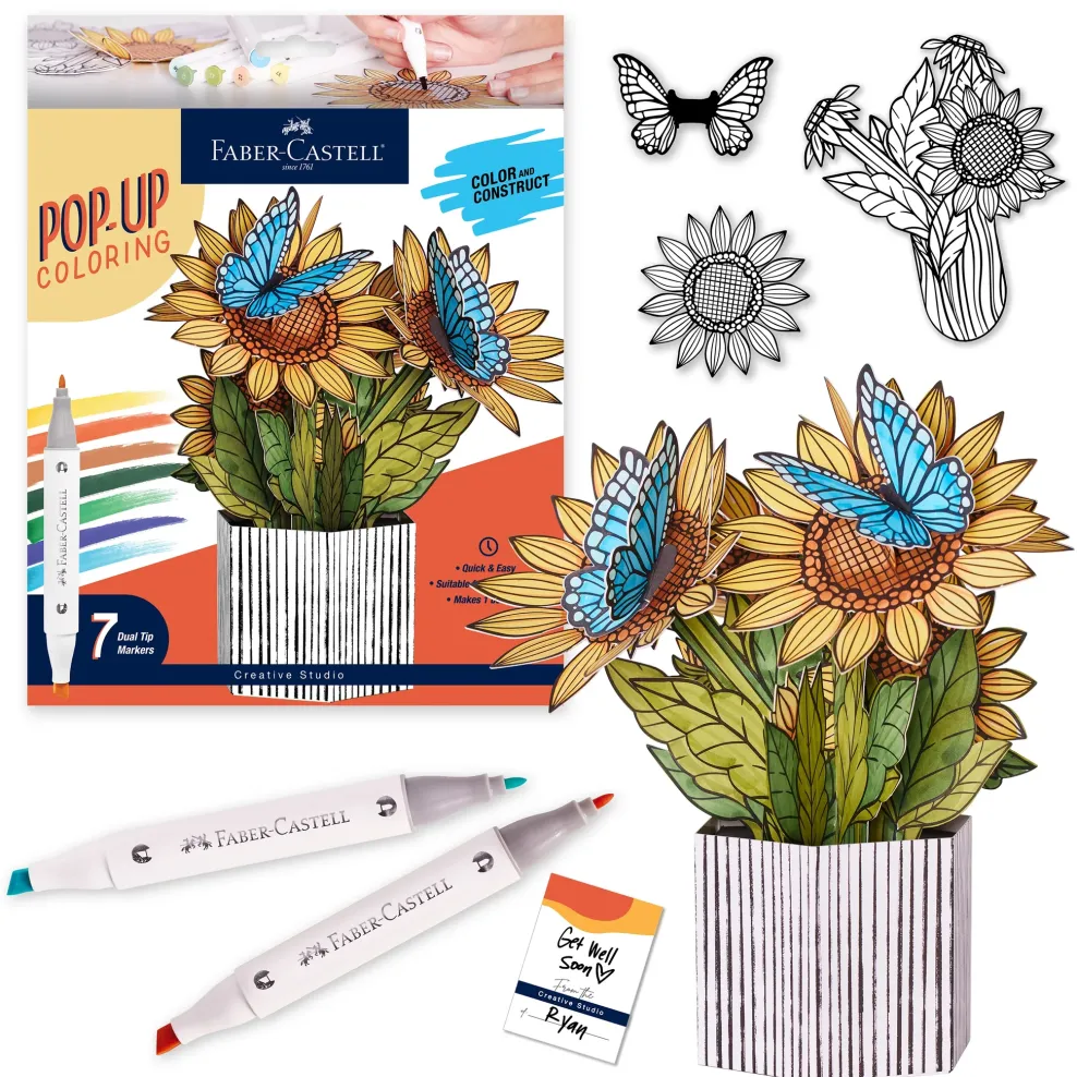 Faber-Castell Pop Up Coloring Bouquet - Sunflowers & Butterflies Sale