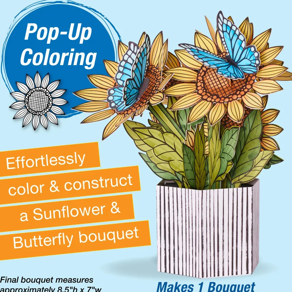 Faber-Castell Pop Up Coloring Bouquet - Sunflowers & Butterflies Sale