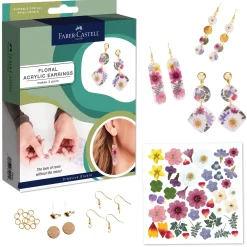 Faber-Castell Pressed Floral Acrylic Earrings Clearance