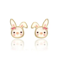 Girl Nation Easter Bunny Cutie Enamel Stud Earrings Best