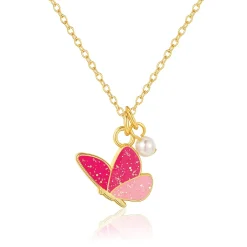 Girl Nation Sweet Petite Necklace Glitter Butterfly Dreams Outlet