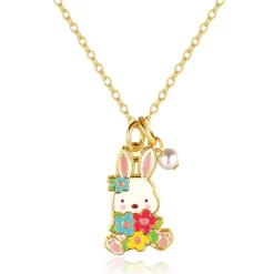 Girl Nation Sweet Petite Necklace Easter Bunny and Blooms Best