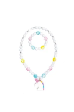 Creative Education of Canada Inc Great Pretenders Necklace & Bracelet Set: White Unicorn Outlet