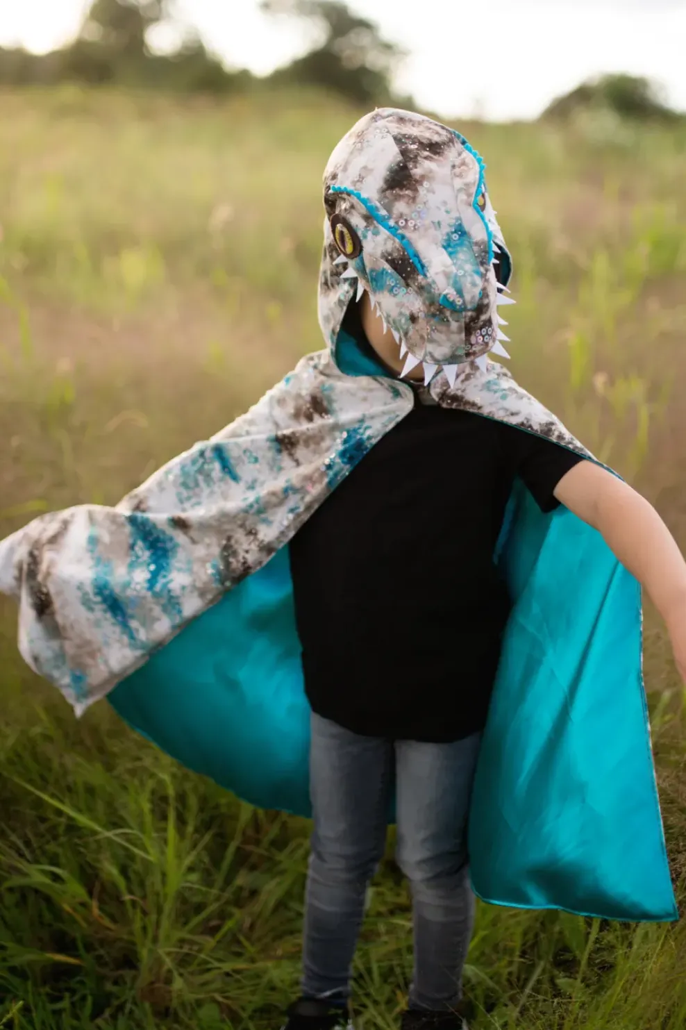 Creative Education of Canada Inc Great Pretenders Raptor Cape Teal/Brown Size 5/6 Outlet