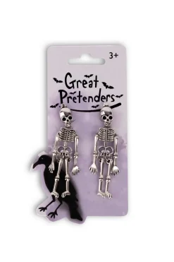 Creative Education of Canada Inc Great Pretenders Spooky Scary Skeleton Clip On Earrings Fashion