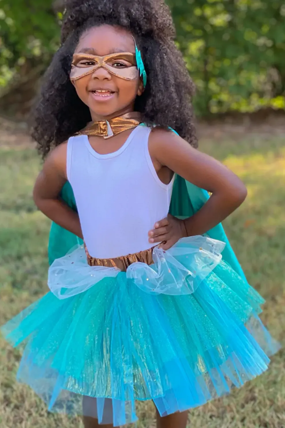 Creative Education of Canada Inc Great Pretenders Super Duper Tutu Cape & Mask Teal/Copper Sale