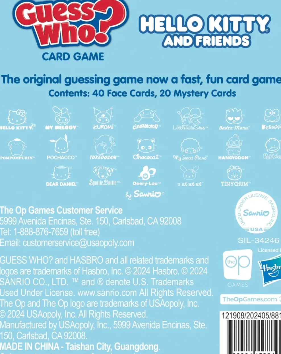 usaopoly GUESS WHO?® Card Game: Hello Kitty and Friends Best