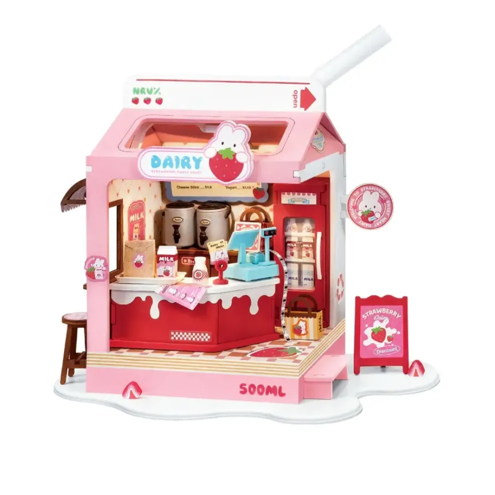 Hands Craft US, Inc. Hands Craft DIY Miniature House Kit: Strawberry Milk Box Outlet