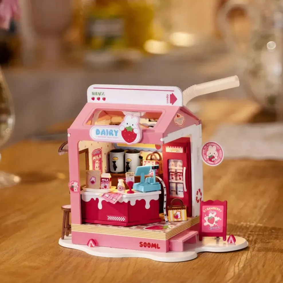 Hands Craft US, Inc. Hands Craft DIY Miniature House Kit: Strawberry Milk Box Outlet