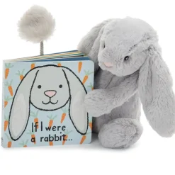 Jellycat Board Book If I Were A Rabbit Grey - Discontinued Online