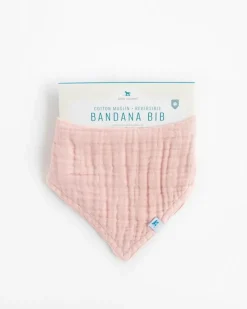 Little Unicorn Cotton Muslin Reversible Bandana Bib Rose Petal Fashion