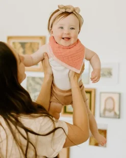 Little Unicorn Cotton Muslin Reversible Bandana Bib Rose Petal Fashion