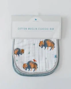 Little Unicorn Cotton Muslin Classic Bib Bison Hot