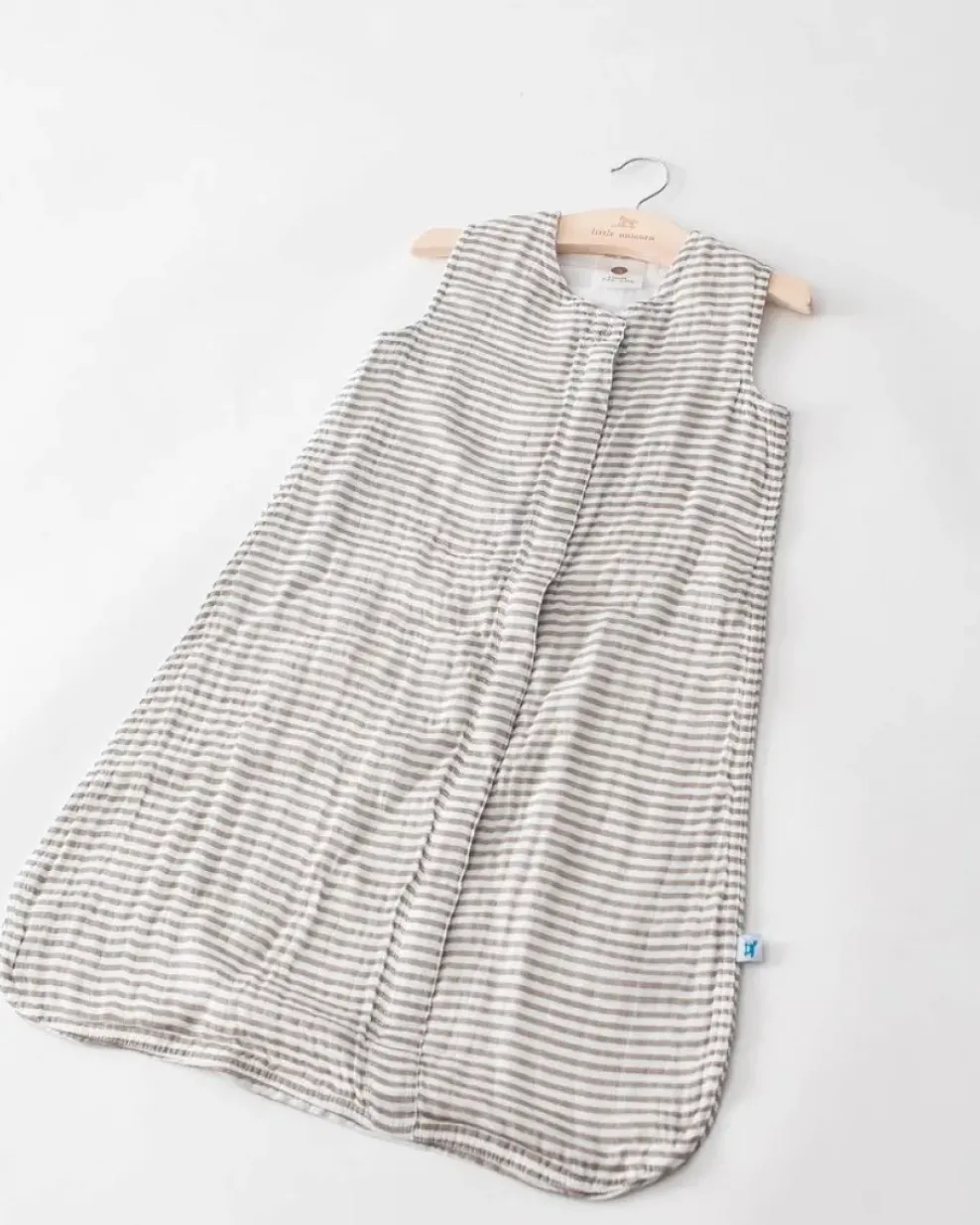 Little Unicorn Cotton Muslin Sleep Bag Grey Stripe Outlet