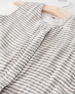 Little Unicorn Cotton Muslin Sleep Bag Grey Stripe Outlet