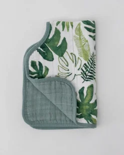 Little Unicorn Cotton Muslin Burp Cloth Tropical Leaf Fashion