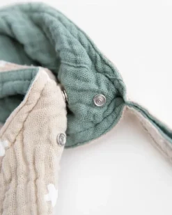 Little Unicorn Cotton Muslin Reversible Bandana Bib Taupe Cross Hot