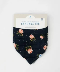 Little Unicorn Cotton Muslin Reversible Bandana Bib Midnight Rose Hot
