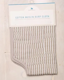 Little Unicorn Cotton Muslin Burp Cloth Grey Stripe Best