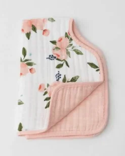 Little Unicorn Cotton Muslin Burp Cloth Watercolor Roses Fashion