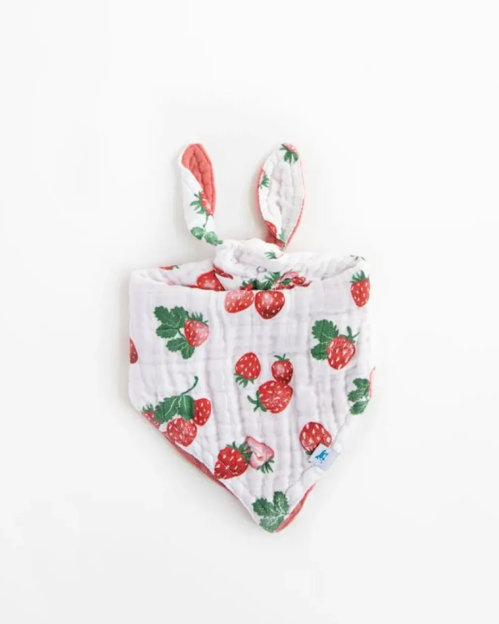 Little Unicorn Cotton Muslin Reversible Bandana Bib Strawberry Patch New