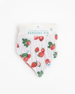 Little Unicorn Cotton Muslin Reversible Bandana Bib Strawberry Patch New