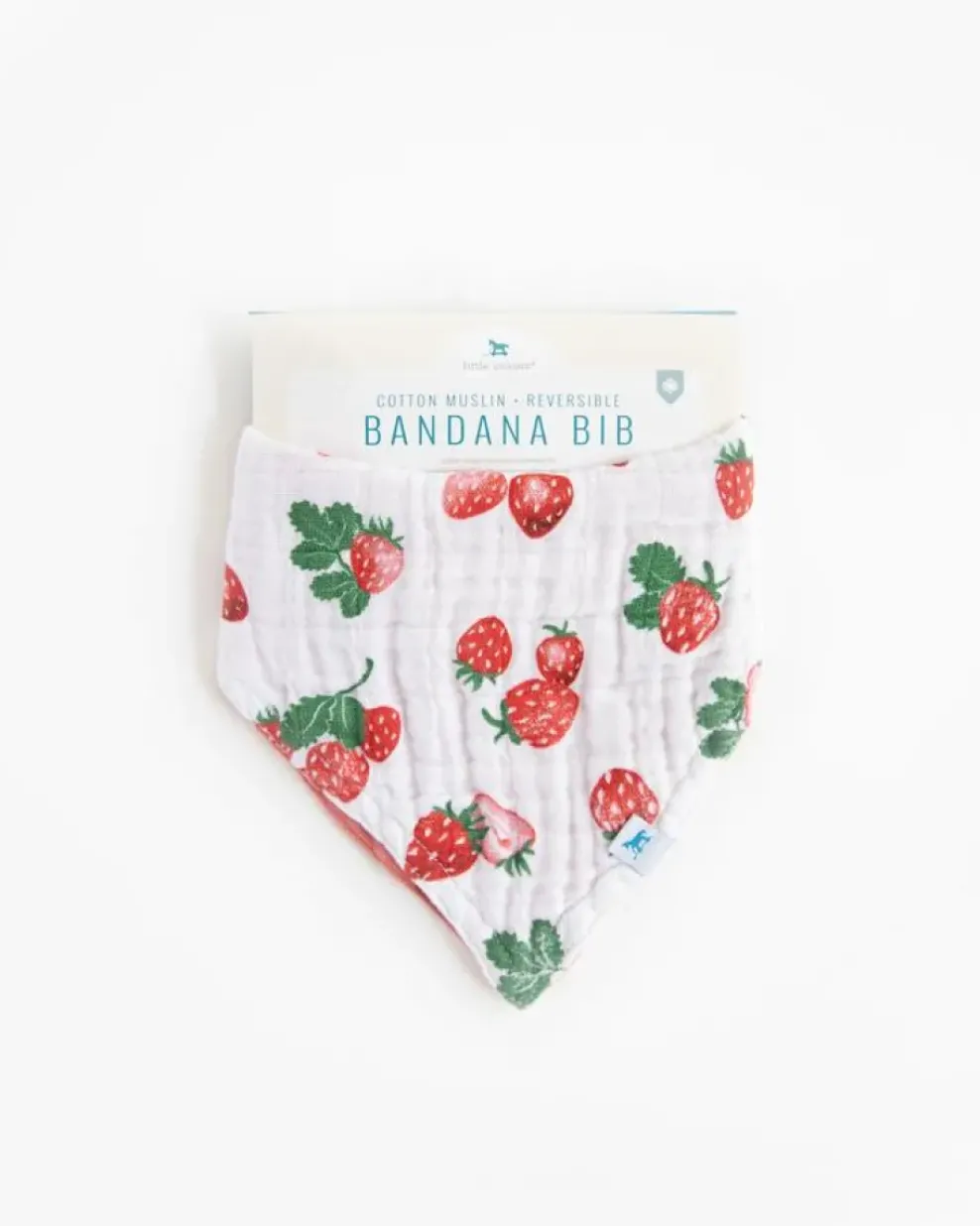 Little Unicorn Cotton Muslin Reversible Bandana Bib Strawberry Patch New
