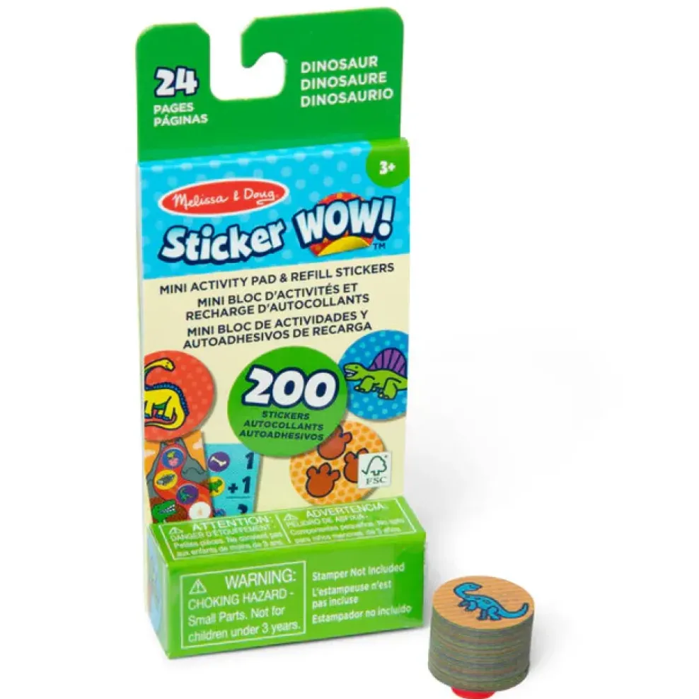 Melissa and Doug Melissa & Doug® Sticker WOW!® Mini Activity Pad & Refill Stickers - Dinosaur (200+ Stickers, Stamper Not Included) Best