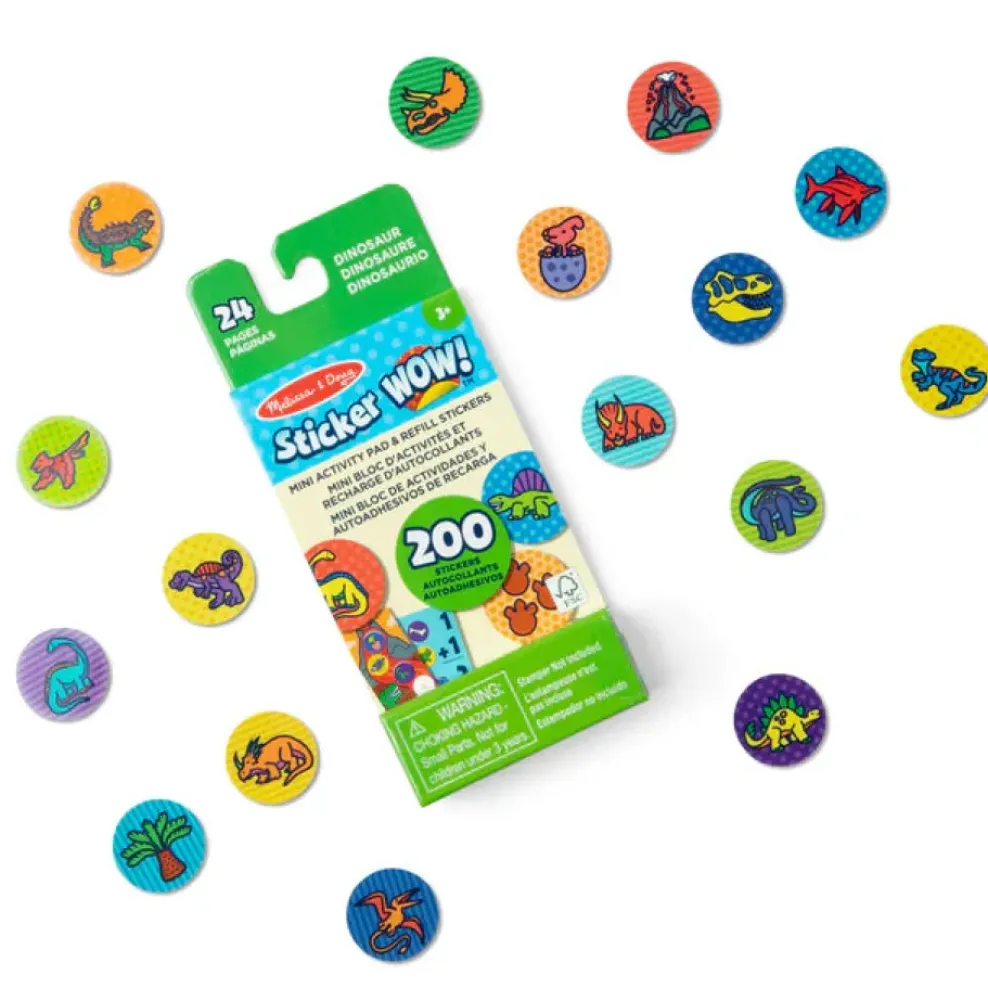Melissa and Doug Melissa & Doug® Sticker WOW!® Mini Activity Pad & Refill Stickers - Dinosaur (200+ Stickers, Stamper Not Included) Best