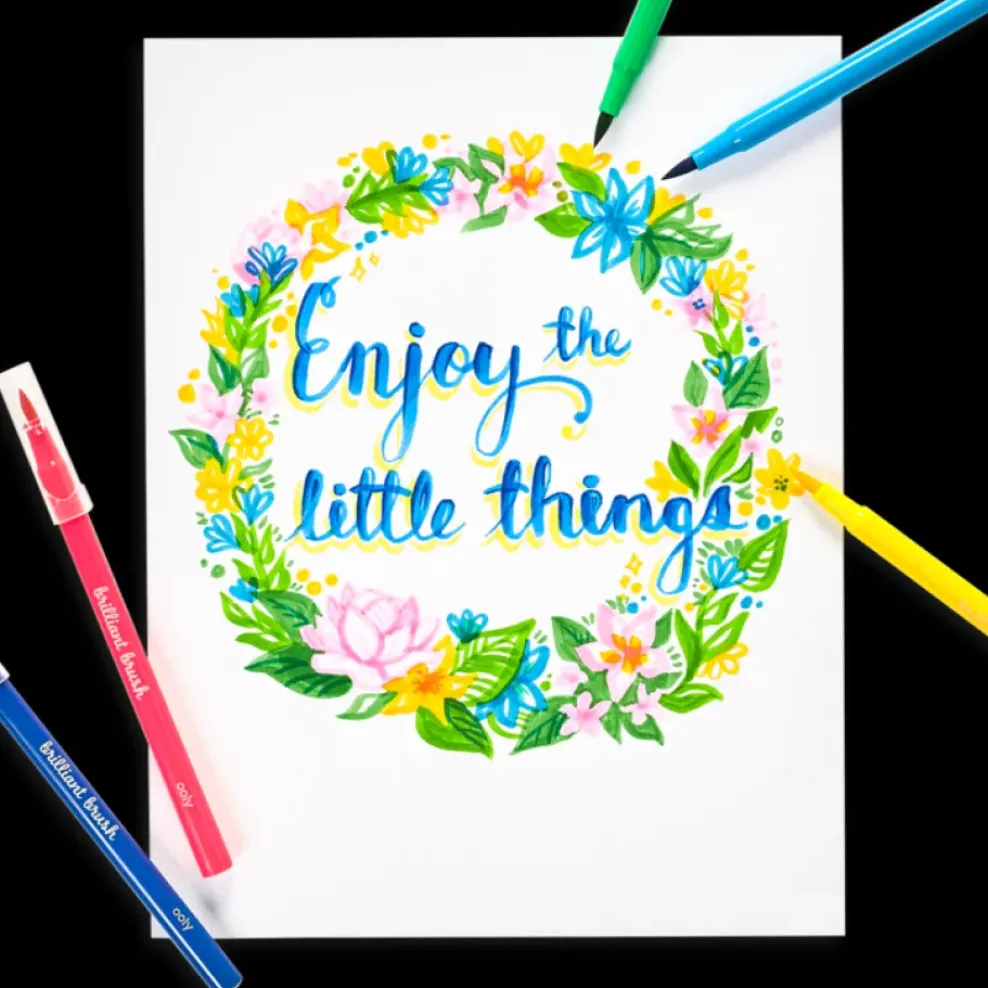 Ooly Brilliant Brush Markers - Set of 12 Hot