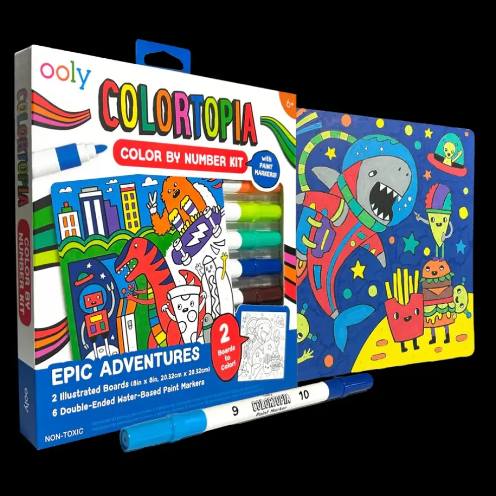 Ooly Colortopia Color By Number Paint Marker Kit - Epic Adventures Clearance