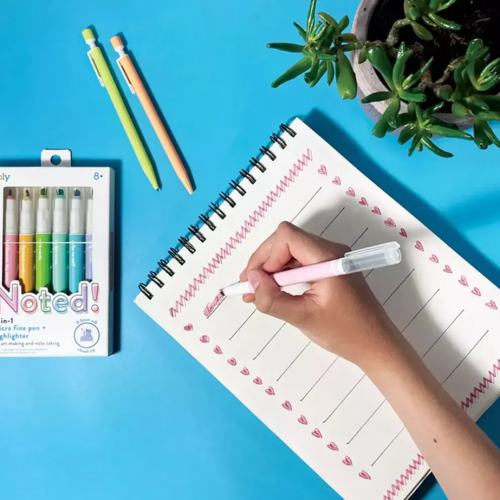 Ooly Noted! 2-in-1 Micro Fine Tip Pen and Highlighters - Set of 6 Outlet